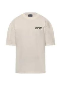 T-Shirt DROPSIZE "Dropsize Dropsize Heavy Oversize Heaven Calling T-Shirt", Damen, Gr. L, cream wei&szlig;, 70% Baumwolle, 30% Polyester, bedruckt, oversize, Rundhals, Shirts T-Shirt