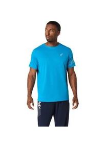 Laufshirt asics "ICON SS TOP", Herren, Gr. XXL, aegean blau, cream, Obermaterial: 100% Polyester, Shirts Laufshirt