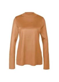 Strickpullover GOLDNER "Unkomplizierter Stehbundpullover", Damen, Gr. 40, gelb (honig), Obermaterial: 100% Polyacryl PAN., Tubular, Pullover Strickpullover, wie echter Kaschmir