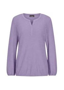 Langarmshirt GOLDNER "Elegante Bluse mit Zierblende, Rundhals", Damen, Gr. 54, lila (flieder), Obermaterial: 80% Polyester PES. 15% Viskose CV. 5% Elasthan EL., Modisch, Shirts Langarmshirt, Gummib&uuml;ndchen
