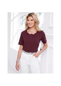 Kurzarmshirt Classic Basics "Kurzarm-Shirt", Damen, Gr. 46, burgund, 100% Baumwolle, unifarben, Rundhals, Shirts