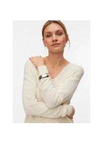 V&eacute;ro Moda Strickpullover VERO MODA "VMCHARITY LS V-NECK PULLOVER NOOS", Damen, Gr. XS, birch, Strick, Obermaterial: 55% Polyacryl, 45% Nylon, unifarben, regular fit normal, V-Ausschnitt, Pullover Strickpullover