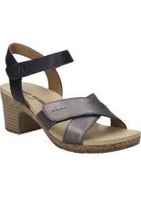 Sandale Josef Seibel "Grace 01, basalt-kombi", Damen, Gr. 37, grau (basalt, kombi), Obermaterial: 100% Rindsleder Leather cow., Schuhe Sandale