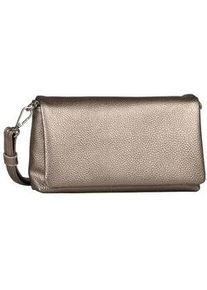 Abendtasche Tom Tailor "Xia", Damen, Gr. B/H/T: 23cm x 13cm x 5cm, metallic taupe, Polyurethan, clean, gepflegt, gepr&auml;gtes Muster, unifarben, Taschen Abendtasche, klares Design mit Logopr&auml;gung und flie&szlig;ender Silhouette in Lederoptik