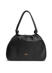 Hobo Tommy Hilfiger "TH SOFT LEATHER HOBO", Damen, Gr. B/H/T: 38cm x 29cm x 12cm, schwarz, Leder, Taschen Hobo, Damen Handtasche, Schultertasche, Umh&auml;ngetasche mit goldfarbenem Logo