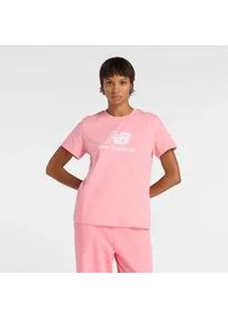 T-Shirt New Balance "SPORT ESSENTIALS JERSEY LOGO T-SHIRT", Damen, Gr. L, double bubbl, Obermaterial: 100% Baumwolle, normal, Rundhals, Shirts T-Shirt, Kurzarm, Rundhalsausschnitt, aus Baumwolle