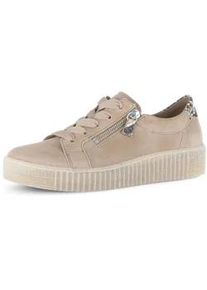 Sneaker Gabor "Sneaker low", Damen, Gr. 37, beige, Schuhe Sneaker