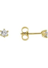 Paar Ohrstecker Firetti "Schmuck Geschenk Gold 333 Ohrschmuck Ohrringe Solit&auml;r Lab Grown", gelbgoldfarben, Ohrringe, Damen, 4mm, 0,25 VS = sehr kleine Einschl&uuml;sse, Diamanten Gelbgold 333, Diamanten, Gelbgold 333, mit Brillanten