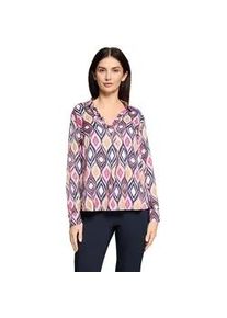 Schlupfbluse Betty Barclay "Damen langarm", Damen, Gr. 36, pink, dunkelblau, Obermaterial: 100% Viskose, l&auml;ssig geschnitten normal, V-Ausschnitt, Blusen Schlupfbluse