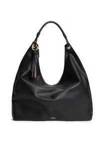 Hobo Tommy Hilfiger "TH STATEMENT LEATHER HOBO", Damen, Gr. B/H/T: 45cm x 37,5cm x 10cm, schwarz, Leder, unifarben, Taschen Hobo, Damen Umh&auml;ngetasche, Schultertasche, Handtasche mit Logoschriftzug