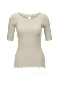 Madeleine Mode Kurzarmshirt MADELEINE "Shirt Shirt mit Spitze", Damen, Gr. 42, rosa (puderros&eacute;), Obermaterial: 93% Baumwolle CO. 7% Elasthan EL., Modern, normal, Shirts