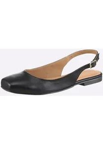 Ballerina Heine, Damen, Gr. 40, schwarz, Glattleder, Leder, Rindsleder, Schuhe Ballerina