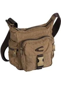 Umh&auml;ngetasche Camel Active "Journey", Damen, Gr. B/H/T: 24,5cm x 24cm x 13cm, sand, Nylon, aufgeraut, bestickt, clean, unifarben, Taschen Umh&auml;ngetasche, Herren Schultertaschuhe, Freizeittasche mit Logostickerei