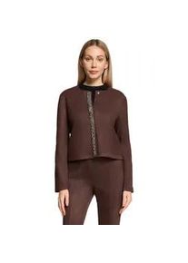 Jackenblazer Betty Barclay "Damen mit aufgesetzten Taschen", Damen, Gr. 40, light maroon, Samt, Obermaterial: 95% Polyester, 5% Elasthan, gerade normal, Rundhals, Blazer