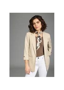 Longblazer Laura Scott, Damen, Gr. 34, beige, Web, Obermaterial: 90% Polyester, 10% Elasthan. Futter: 100% Polyester, unifarben, figurumspielend, Blazer Longblazer, mit Knopf am &Auml;rmel