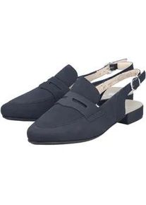 Slingsandale Rieker, Damen, Gr. 37, nachtblau, Lederimitat, unifarben, Schuhe, Sabot, Sommerschuh, Blockabsatz, mit verstellbarem Riemchen