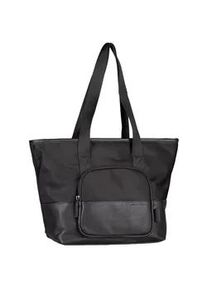 Shopper Tom Tailor "Viene", Damen, Gr. B/H/T: 40cm x 28cm x 13cm, schwarz, Nylon, clean, gepflegt, unifarben, Taschen Shopper, fein genarbtes Lederimitat trifft auf leichtes Nylon mit feinem Logo