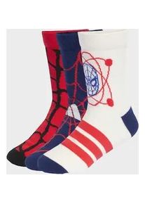 Funktionssocken Adidas PERFORMANCE "Adidas MARVEL SPIDER-MAN KIDS", M&auml;dchen, Gr. 25-27, pure ruby, dunkelblau, sanftes wei&szlig;, Obermaterial: 59% Baumwolle, 38% Polyester, 3% Elasthan, Socken, f&uuml;r Kinder, mit Spider-Man Grafik