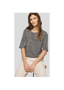 Rundhalsshirt Rabe, Damen, Gr. 38, schwarz, Jersey, Obermaterial: 92% Baumwolle, 8% Elasthan, gemustert, normal h&uuml;ftbedeckend, Rundhals, Shirts Rundhalsshirt, Sommershirt mit Allover-Muster