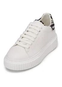 Marc O'Polo Sneaker MARC O'POLO "mit Fell in Zebra-Optik", Damen, Gr. 38, wei&szlig;, wei&szlig; schwarz, Obermaterial: 100% Leder, unifarben, Schuhe Sneaker