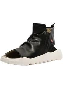 Schaftsandalette Softinos "Softinos Sandalen Leder", Damen, Gr. 42, schwarz, Leder, Schuhe