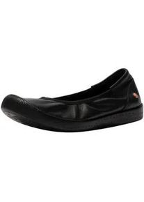 Ballerina Softinos "Softinos Ballerinas Leder", Damen, Gr. 37, schwarz, Leder, Schuhe Ballerina