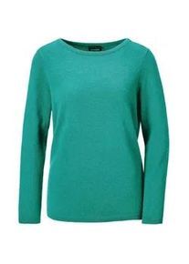 Strickpullover GOLDNER "Kurzgr&ouml;&szlig;e Kaschmirpullover mit U-Boot Ausschnitt", Damen, Gr. 21, gr&uuml;n (smaragd), Obermaterial: 100% Kaschmir WS., figurumspielend, Rippe, Pullover Strickpullover, keine/nicht relevant