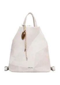 Rucksack Tamaris "Rucksack TAS Karen", Damen, Gr. B/H/T: 29cm x 31cm x 17cm, beige (ecru 320), Obermaterial: 60% Polyurethan PU. 40% Polyester PES., Rucks&auml;cke Rucksack