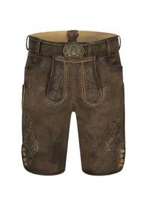 N&uuml;bler Trachtenlederhose N&Uuml;BLER "Lederhosen kurz Latz Luther", Herren, Gr. 46, EURO, braun, Obermaterial: 100% Lammleder LEL., Hosen