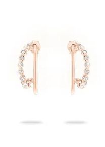 Paar Creolen Tamaris "Schmuck Geschenk Silber 925 Ohrringe Tiny Glimmer", rosa (ros&eacute;goldfarben, kristallwei&szlig;, kristallwei&szlig;), Ohrringe, Damen, Silber 925 (Sterlingsilber), mit Zirkonia (synth.)