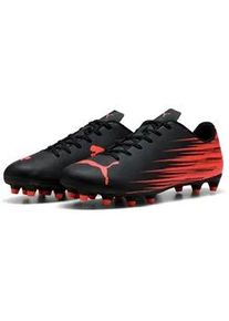 Fu&szlig;ballschuh Puma "ATTACANTO II FG/AG", Herren, Gr. 47, Puma schwarz, glowing rot, Synthetik, bedruckt, Schuhe Fu&szlig;ballschuh, f&uuml;r Rasenpl&auml;tze, mit weichem Synthetik-Obermaterial, mit Schn&uuml;rung