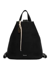 Rucksack Tamaris "Rucksack TAS Karen", Damen, Gr. B/H/T: 29cm x 31cm x 17cm, schwarz (schwarz 100), Obermaterial: 60% Polyurethan PU. 40% Polyester PES., Rucks&auml;cke Rucksack