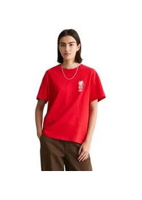Marc O'Polo T-Shirt MARC O'POLO DENIM "aus Basic Single Jersey", Damen, Gr. S, carmine rot, Obermaterial: 100% Baumwolle, unifarben, Basic, regular fit, Rundhals, normaler Saum, Shirts T-Shirt