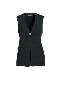 Strickjacke GOLDNER "Kurzgr&ouml;&szlig;e Zeitlose Strickweste mit V-Ausschnitt", Damen, Gr. 22, schwarz, Obermaterial: 60% Polyester PES. 40% Baumwolle CO., keine/nicht relevant, Strickjacken Strickjacke, Vorne mit einem Knopf zu schlie&szlig;en