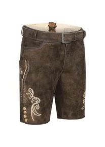 N&uuml;bler Trachtenlederhose N&Uuml;BLER "Lederhosen kurz Latz Hudson", Herren, Gr. 54, EURO, braun, Obermaterial: 100% Lammleder LEL., Hosen