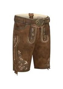 N&uuml;bler Trachtenlederhose N&Uuml;BLER "Lederhosen kurz Latz Manfred", Herren, Gr. 46, EURO, braun, Obermaterial: 100% Lammleder LEL., Hosen
