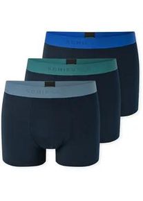 Boxershorts Schiesser "Boxershort 3PACK Shorts 3er Pack", Herren, Gr. L, bunt (blau, gr&uuml;n, grau), Obermaterial: 95% Baumwolle CO. 5% Elasthan EL., Unterhosen