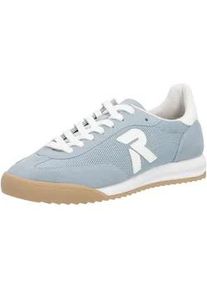 Sneaker Rieker SPORT, Damen, Gr. 40, hellblau, sanftes wei&szlig;, Textil, Veloursleder, unifarben mit Farbeinsatz, Schuhe Sneaker, Sportschuh, Schn&uuml;rschuh, Halbschuh mit gepolstertem Schaftrand