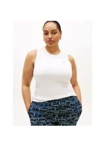 T-Shirt Tommy Hilfiger Curve "CRV SLIM CODY C-NK TANK", Damen, Gr. 54, ecru, Single Jersey, Obermaterial: 100% Baumwolle, unifarben, regular fit normal, Rundhals, Shirts T-Shirt, in gro&szlig;en Gr&ouml;&szlig;en