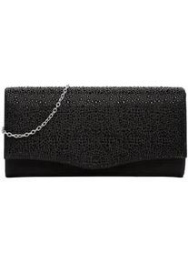 Clutch Tamaris "Clutch TAS Amalia Stars", Damen, Gr. B/H/T: 25,5cm x 13cm x 6,5cm 0, schwarz (schwarz 100), Polyester, Taschen