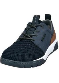 Sneaker Bugatti, Herren, Gr. 43, blau, Lederimitat, Textil, Schuhe Sneaker, mit Label und Kontrastbesatz, Freizeitschuh, Halbschuh, Schn&uuml;rschuh