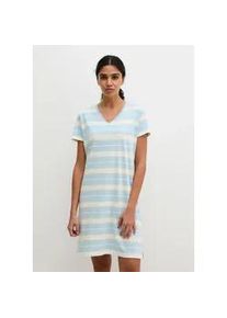 Marc O'Polo Nachthemd MARC O'POLO "Mix N Match Cotton", Damen, Gr. M (40), N-Gr, niagara mist stripe 2, Single Jersey, Obermaterial: 100% Baumwolle, bequem kniefrei, V-Ausschnitt, Kleider Nachthemd, mit kurzem Arm und V-Ausschnitt, gestreift