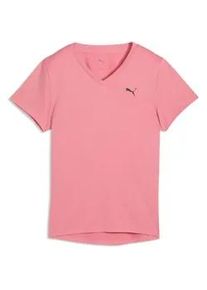 Trainingsshirt Puma "W TAD ESSENTIAL VNECK TEE", Damen, Gr. XL, wild pink, Jersey, Obermaterial: 100% Polyester, regular fit normal, V-Ausschnitt, Shirts, k&ouml;rperbetonte Passform, verl&auml;ngerter Saum, mit DryCELL Technologie