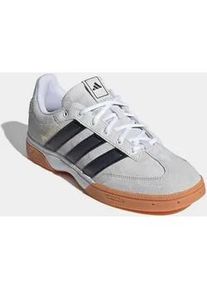 Hallenschuh Adidas PERFORMANCE "SPEZIALIST INDOOR", Herren, Gr. 42,5, cloud wei&szlig;, core schwarz, grau two, Leder, Textil, Schuhe Hallenschuh, Handballschuh