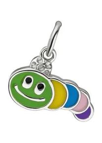 Kettenanh&auml;nger Jobo "Anh&auml;nger Raupe 11,5 mm bunt", silber 925, Schmuckanh&auml;nger, M&auml;dchen, Silber 925 (Sterlingsilber), Kettenanh&auml;nger, 925 Silber rhodiniert