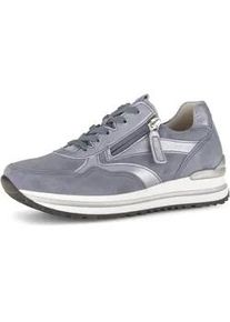 Plateausneaker Gabor "TURIN", Herren, Gr. 41, blau, Ziegenveloursleder, Schuhe Plateausneaker, Freizeitschuh, Halbschuh, Schn&uuml;rschuh, Au&szlig;enrei&szlig;verschluss, G-Weite