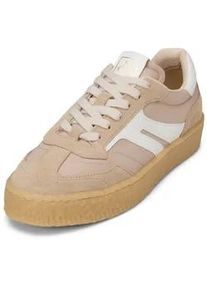 Marc O'Polo Sneaker MARC O'POLO "aus Veloursleder mit Nyloneinsatz", Herren, Gr. 39, dusty sand, sanftes wei&szlig;, Obermaterial: 90% Leder (Rind), 10% Polyamid, unifarben, Schuhe Sneaker