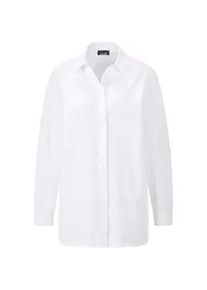 Hemdbluse GOLDNER "Baumwollbluse mit Hemdkragen", Damen, Gr. 50, wei&szlig;, Obermaterial: 100% Baumwolle CO., Blusen Hemdbluse, Mit Seitenschlitzen