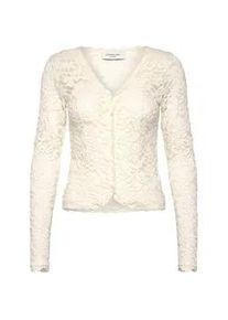 Strickjacke rosemunde "Delicia lace cardigan", Damen, Gr. M, wollwei&szlig;, Obermaterial: 50% Baumwolle, 48% Polyamid, 2% Elasthan, Strickjacken Strickjacke, traumhafte Jacke aus elastischer Baumwollspitze mit V-Ausschnitt