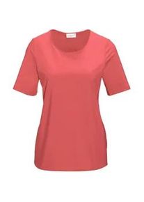 Langarm-Poloshirt GOLDNER "Gepflegtes Shirt in formstabiler Ware", Damen, Gr. 38, orange (koralle), Obermaterial: 82% Polyester PES. 18% Elasthan EL., normal, Sonstiges, Shirts, Ohne